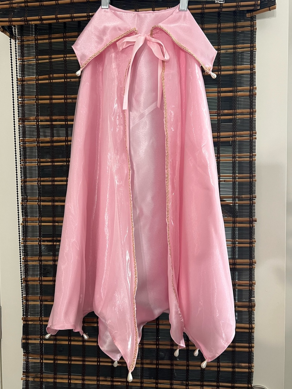 Custom Made Child Princess Cape w/Pearls and Ribbon